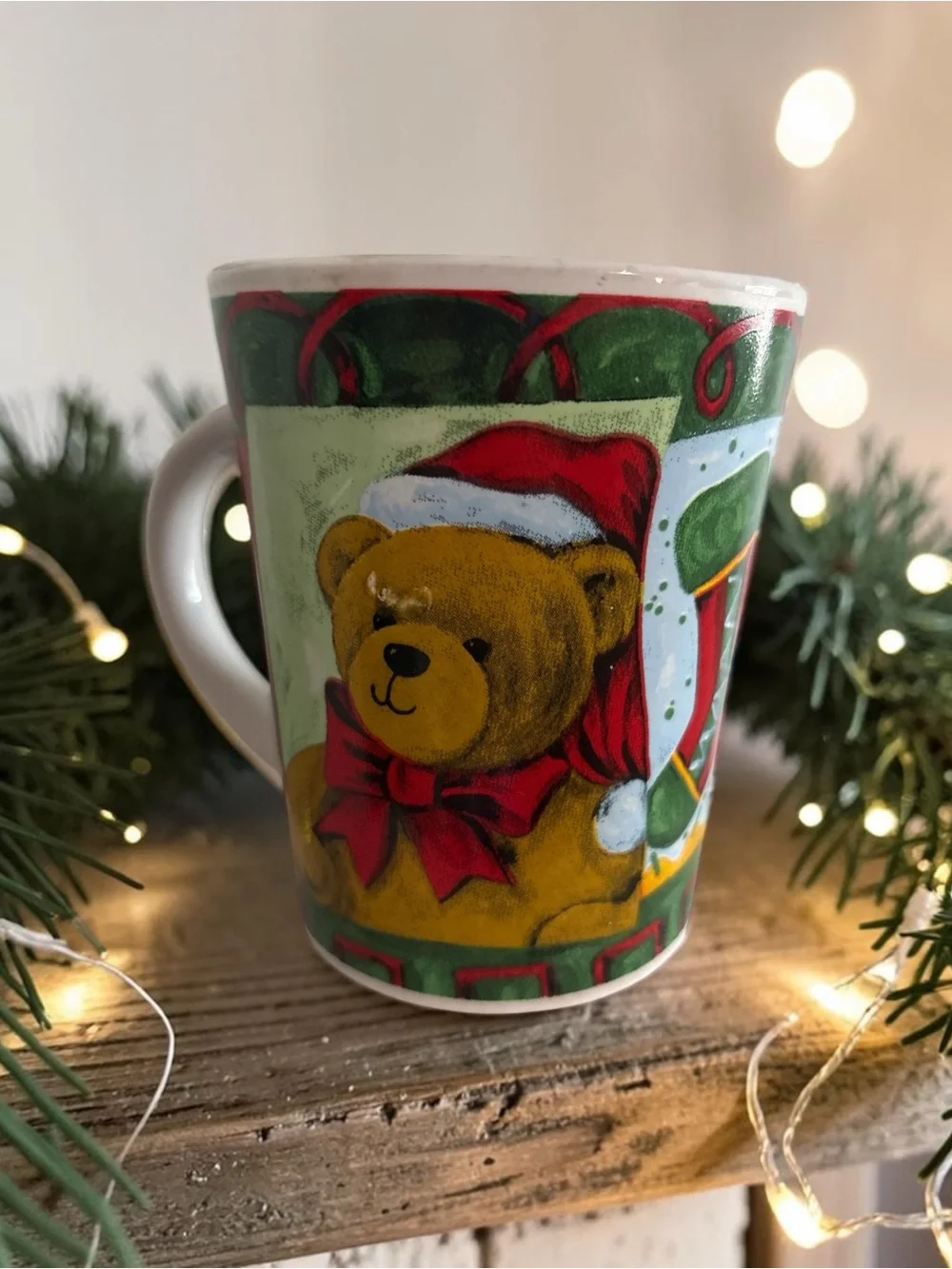 Holiday Teddy Bear serene summit & glided Apple apricot soy wax 24 oz candle